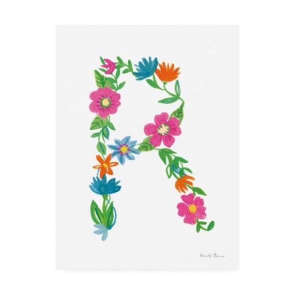 Trademark Fine Art Farida Zaman 'Floral Alphabet Letter Xviii' Canvas Art, 35x47 WAP10149-C3547GG